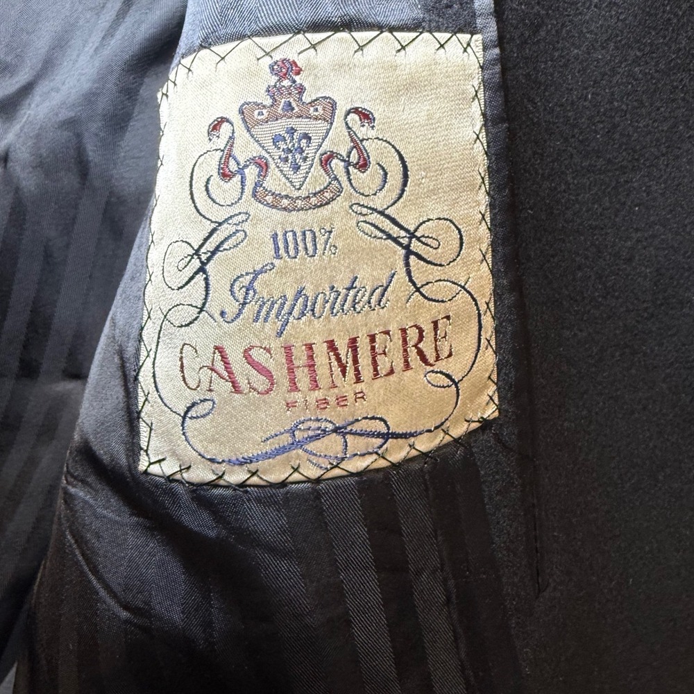Doherty-Lee Tailoring Imported Cashmere Vintage Black‎ Long Coat Classy 38R - Picture 11 of 14